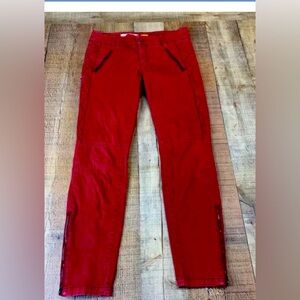 Anthropology red moto jeans size 4